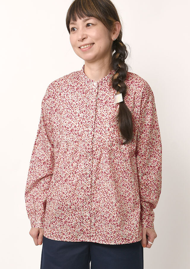 【2025秋冬】【ブルーライフ】木の実柄ペプラムブラウス長袖【BL055507】【S21】