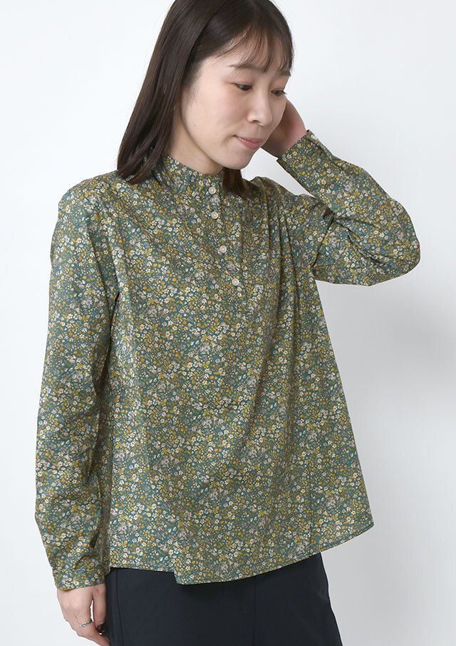 【2025秋冬】【ブルーライフ】花柄ハイネックプルオーバーブラウス【BL055513】【S21】