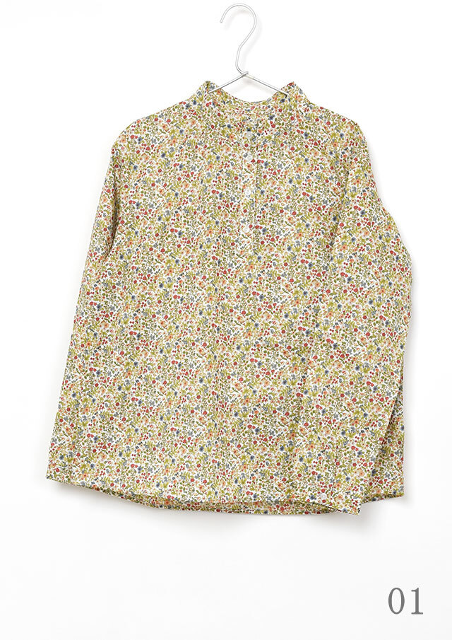 2025秋冬】【ブルーライフ】花柄ハイネックプルオーバーブラウス