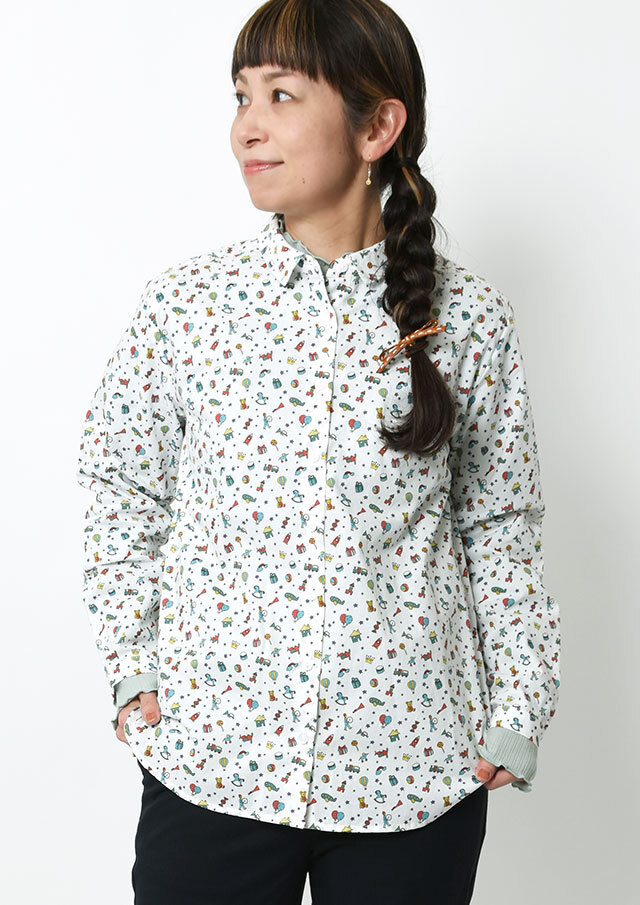 SALE!!【2025秋冬】【ブルーライフ】おもちゃ柄ミニカラーブラウス【BL055515】【S21】