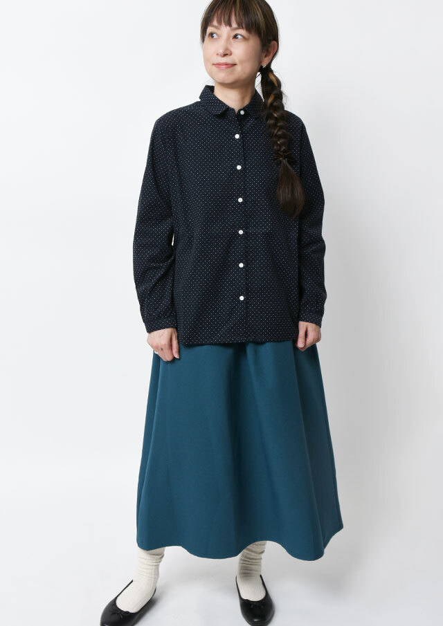 2025秋冬】【ブルーライフ】コーデュロイドットミニラウンドカラー