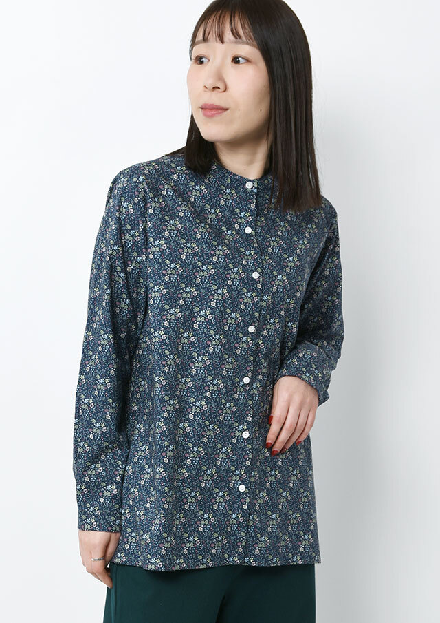 【2026春夏】【ブルーライフ】花柄スタンドカラーブラウス【BL056002】【S11】