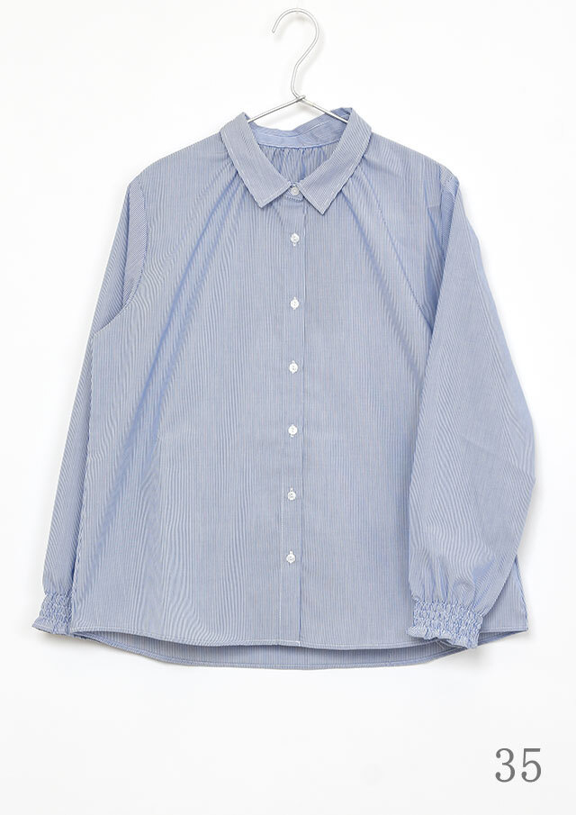 2026春夏】【ブルーライフ】ストライプ_チェック襟ぐりギャザー