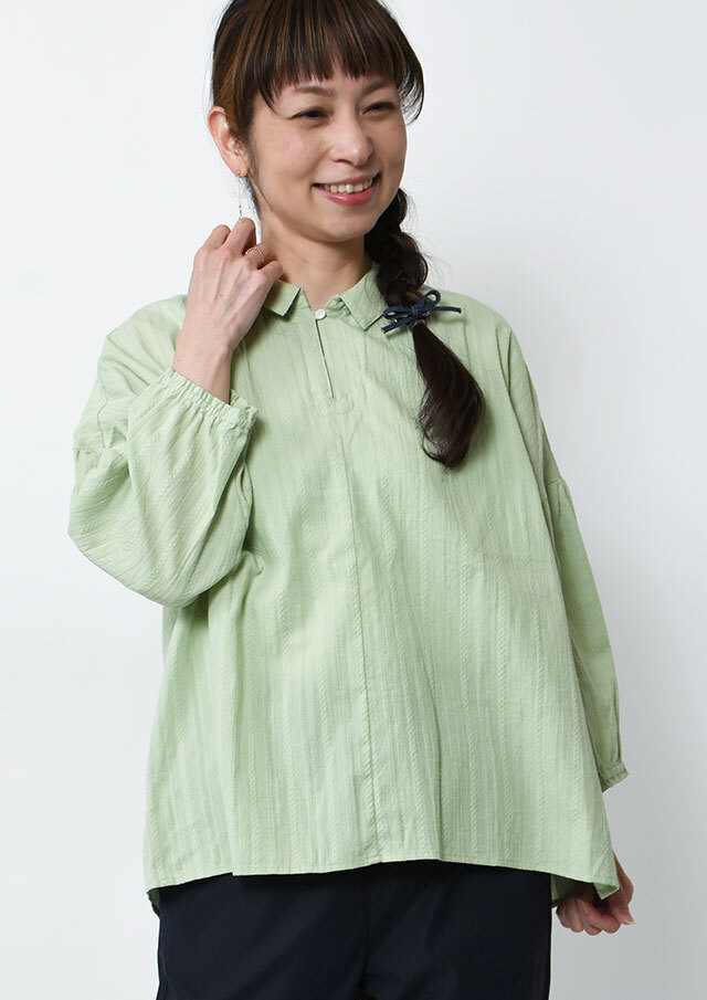 【2026春夏】【ブルーライフ】カラミチビカラープルオーバーブラウス七分袖【BL056016】【S11】