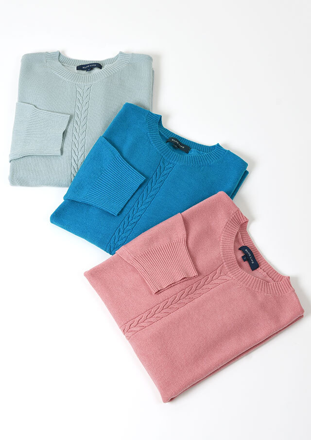 【2025秋冬】【ブルーライフ】ケーブル使いニットプルオーバー【BL065609】【S22】