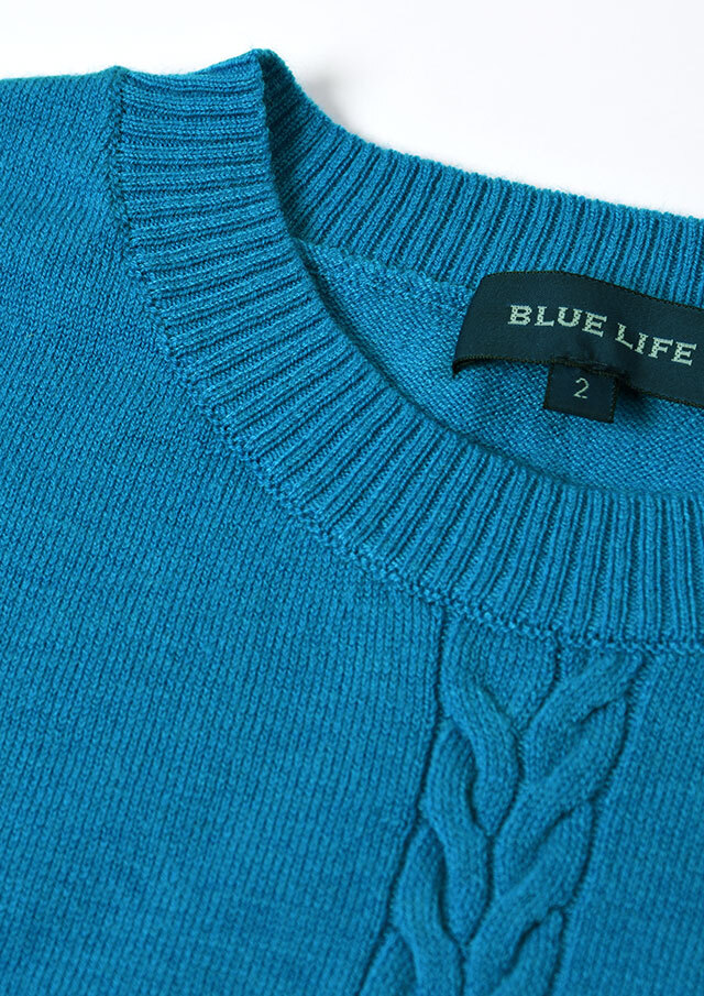 2025秋冬】【ブルーライフ】ケーブル使いニットプルオーバー【BL065609