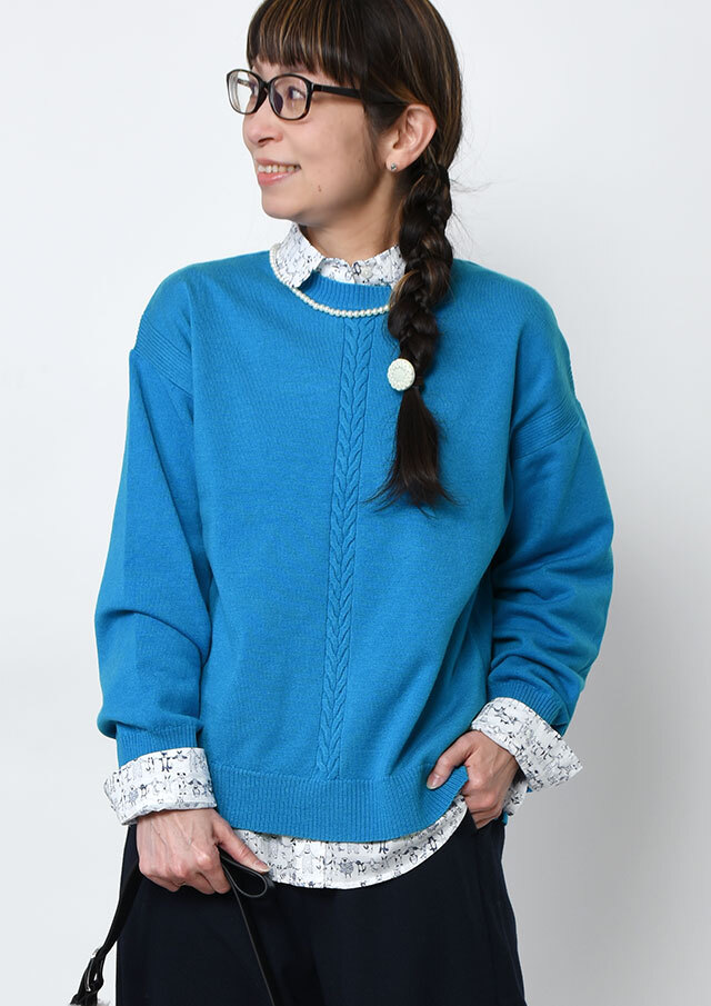 SALE!!【2025秋冬】【ブルーライフ】ケーブル使いニットプルオーバー【BL065609】【S22】