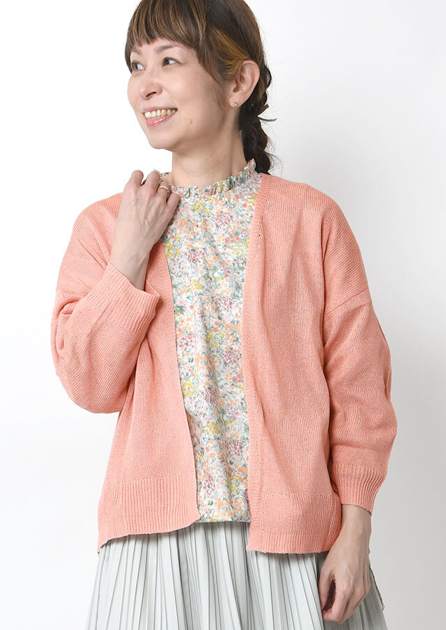 【2026春夏】【ブルーライフ】リネン混トッパーカーディガン【BL066102】【S12】