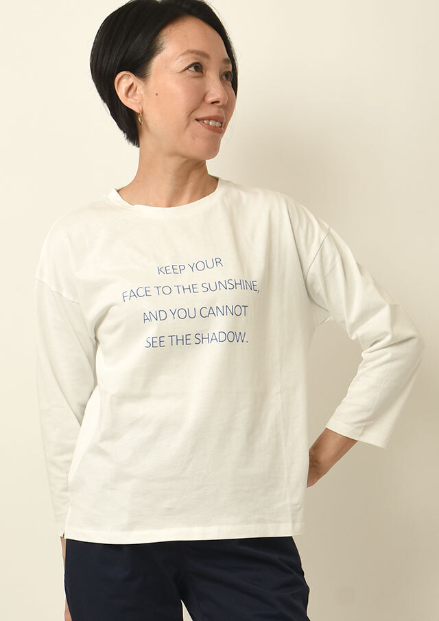 ランドリー 【新品】LAUNDRY Tシャツ ロゴプリント 英字 文字 丸裾 ラグラン 7分袖 丸首 綿100% S ピンク ピンク×グレー×黒 売れ筋商品|||レディース 38℃ロングスリーブTシャツ｜ランドリーTシャツ公式通販