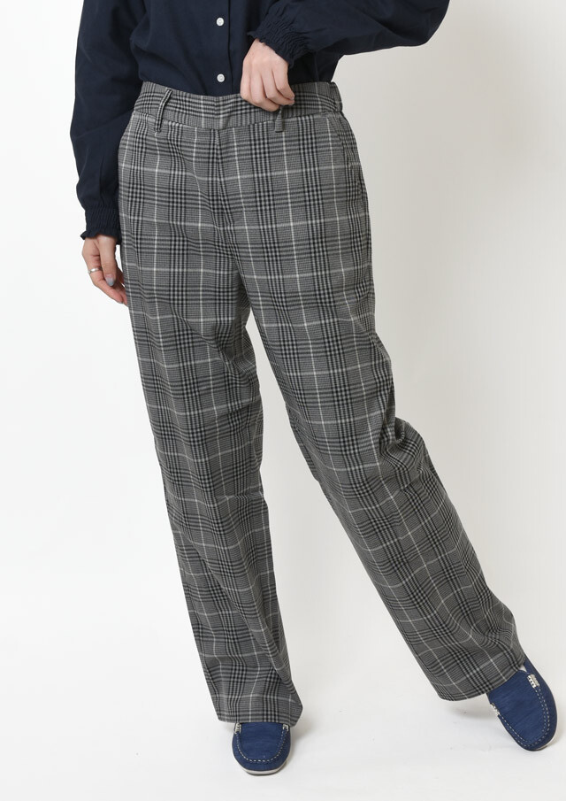 CharmingSale_10%OFF!!【2025秋冬】【ブルーライフ】裏起毛チェックストレートパンツ【BL095601】【S22】