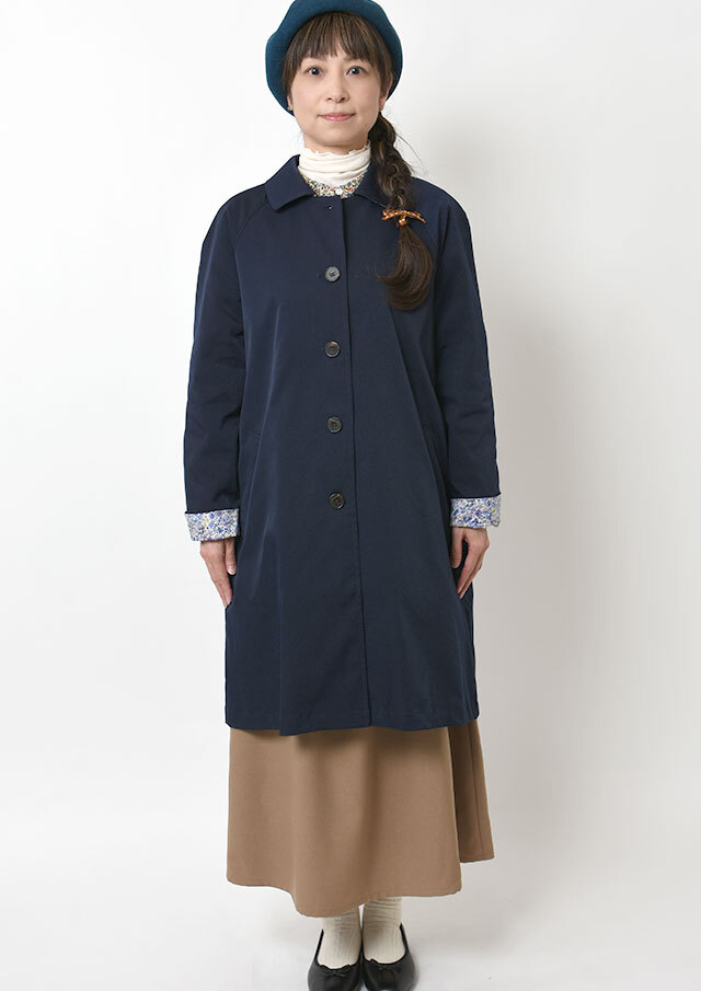 2025秋冬】【ブルーライフ】リバティ使いステンカラーコート【BL115501
