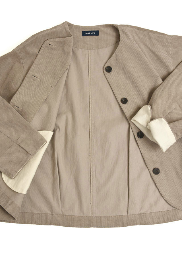 Issey Miyake MEN コーデュロイ ノーカラージャケット L 中古・古着通販】ISSEY MIYAKE (イッセイミヤケ) ノーカラージャケット