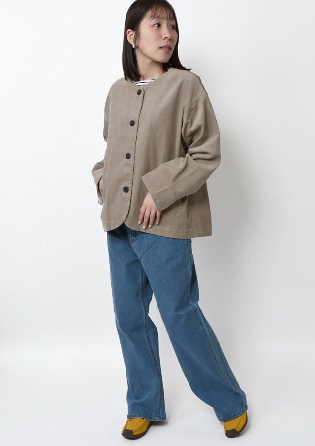 2025秋冬】【ブルーライフ】コーデュロイノーカラージャケット