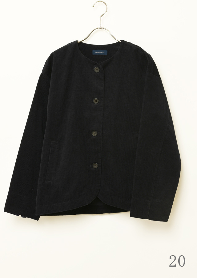 2025秋冬】【ブルーライフ】コーデュロイノーカラージャケット 2025秋冬】【ブルーライフ】コーデュロイノーカラージャケット