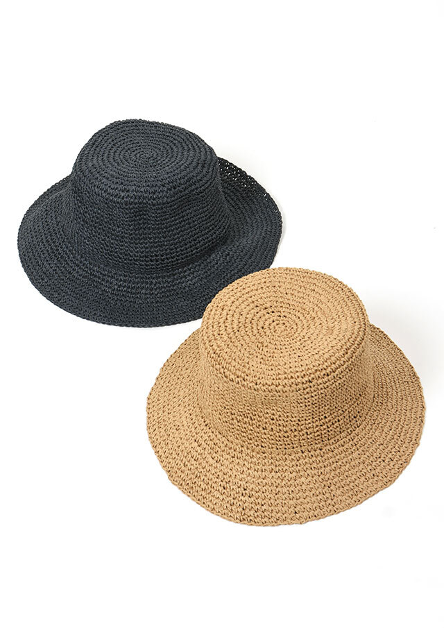 【2026春夏】【66】細編みペーパーバケットハット【P299R502P】【Selection】【S12】