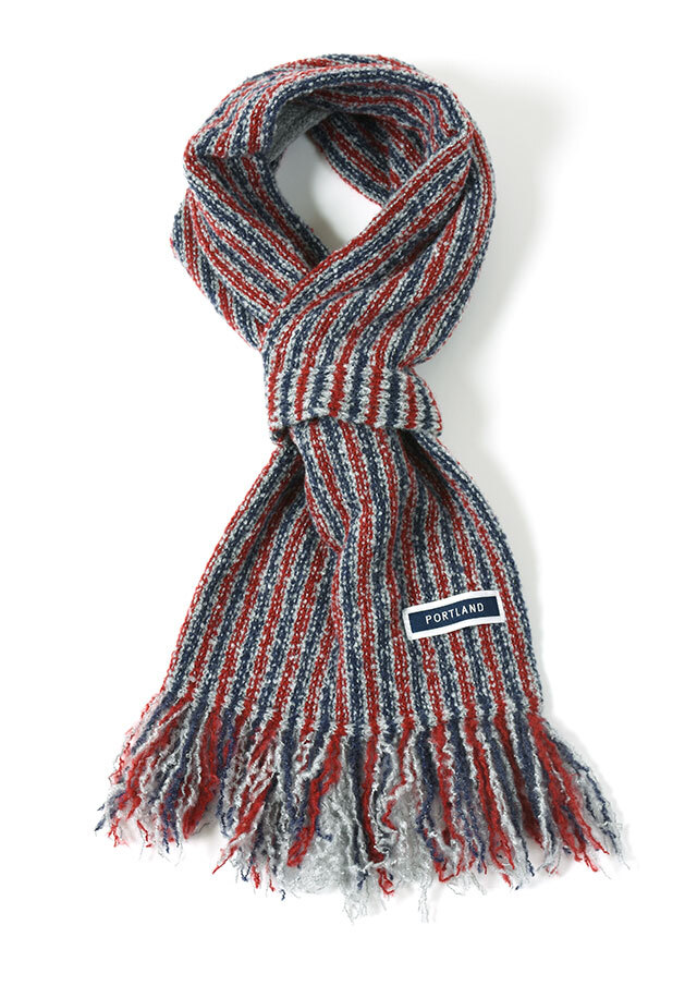 【2025秋冬】【ポートランド】細ストライプコンパクトマフラー【P92027M-25】【S22】