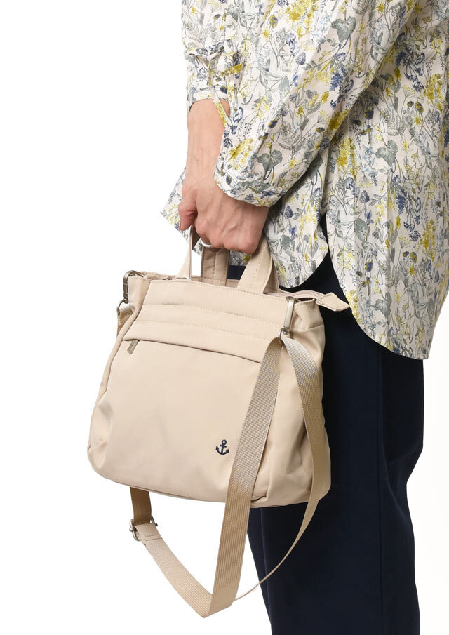 【2025春夏】【ポートランド】ナイロンイカリ刺しゅう付きショルダートートバッグ【PA41-405】【S11】