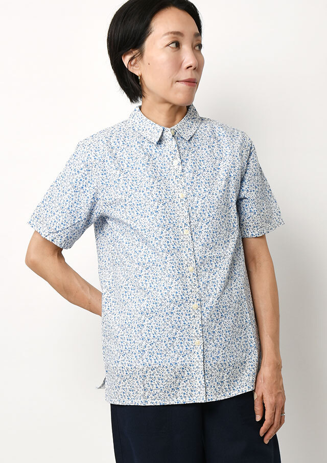 期間限定10%OFF!【2025春夏】【ポートランド】小花プリントロングブラウス四分袖【PL055408】【S12】