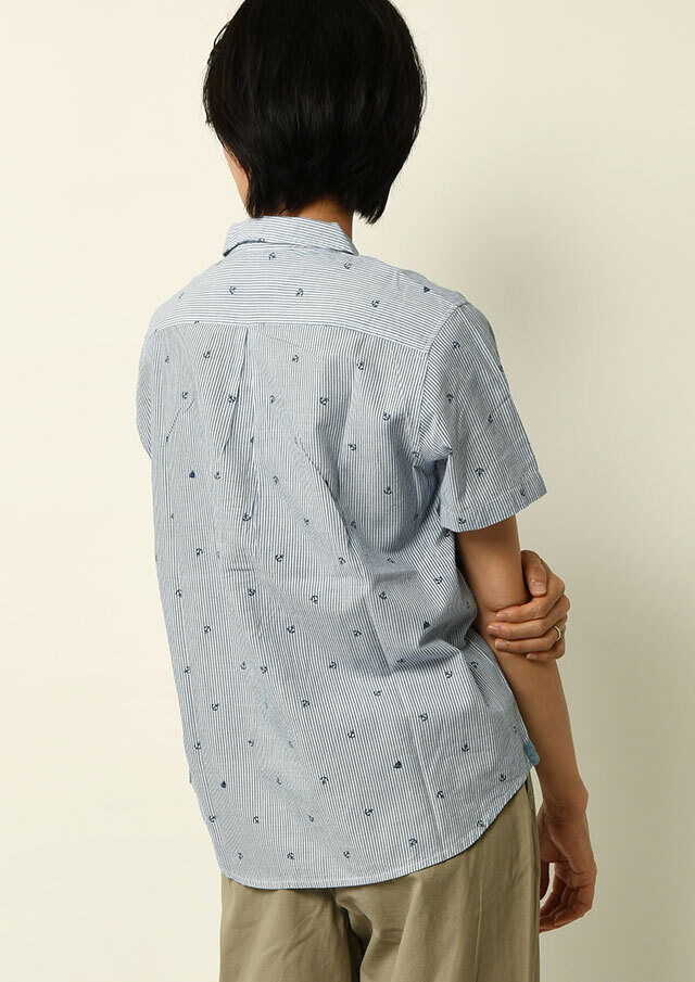 期間限定10%OFF!【2025春夏】【ポートランド】イカリプリントミニカラーブラウス半袖【PL055409】【S12】