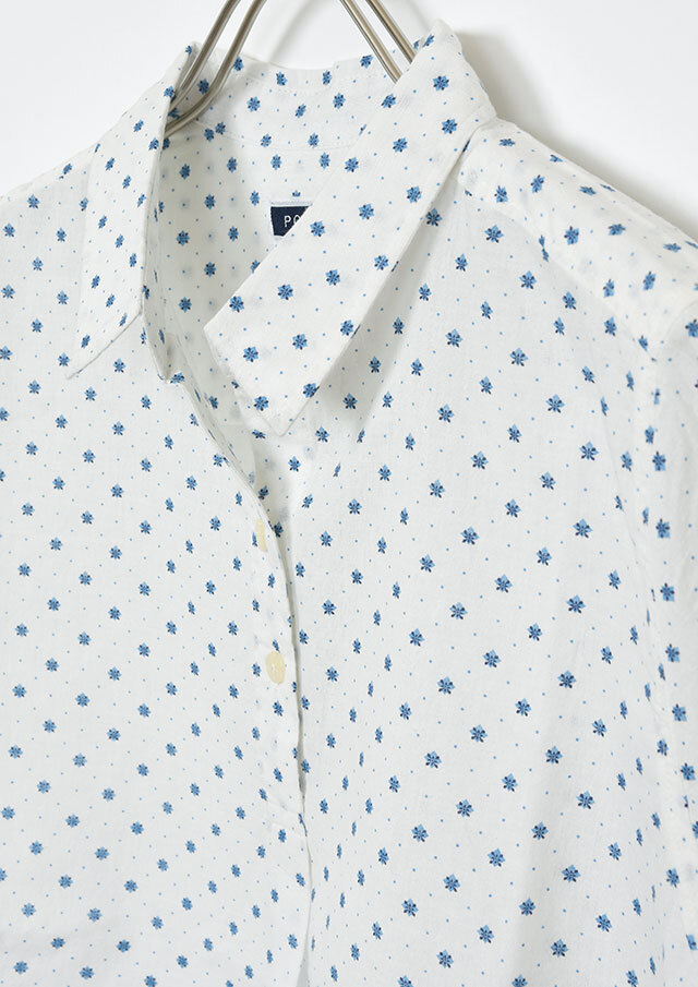SALE!!【2025春夏】【ポートランド】小紋柄スキッパードロストブラウス半袖【PL055411】【S12】