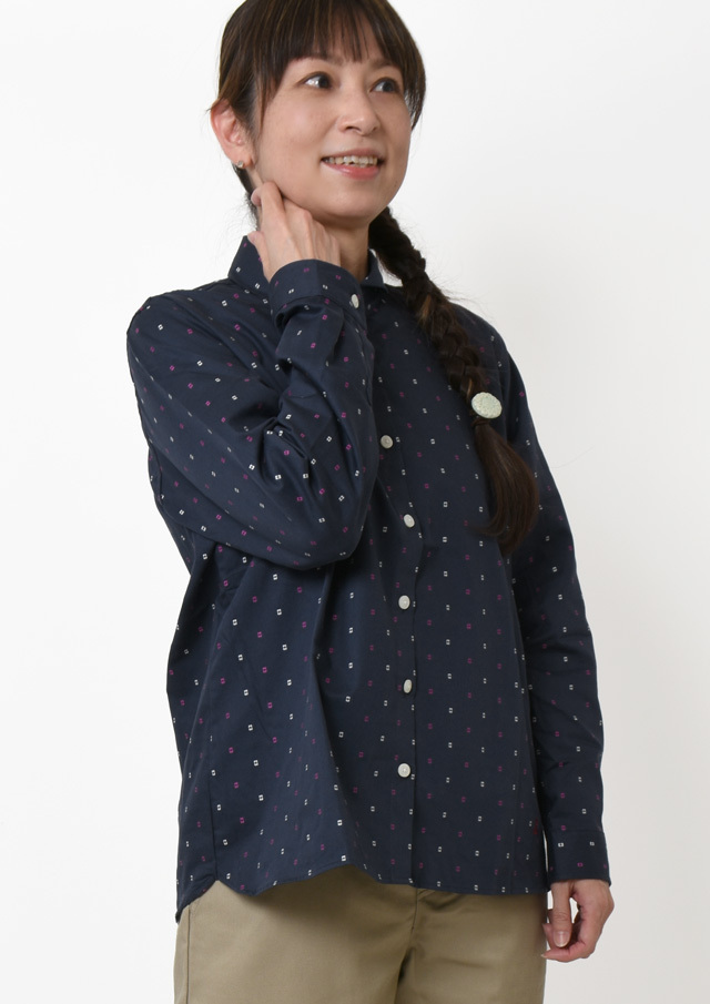 PreSale_10%OFF!!【2025秋冬】【ポートランド】カットドビーショールカラーブラウス【PL055703】【S21】