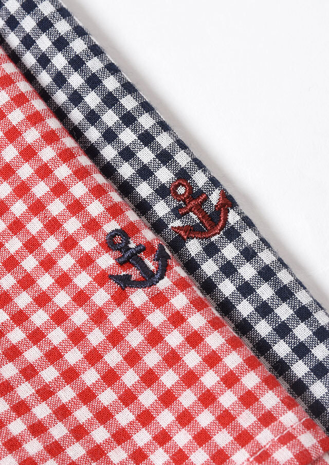 HARE エッジモード タータンチェック レース ブラウス レッド MOUSSY