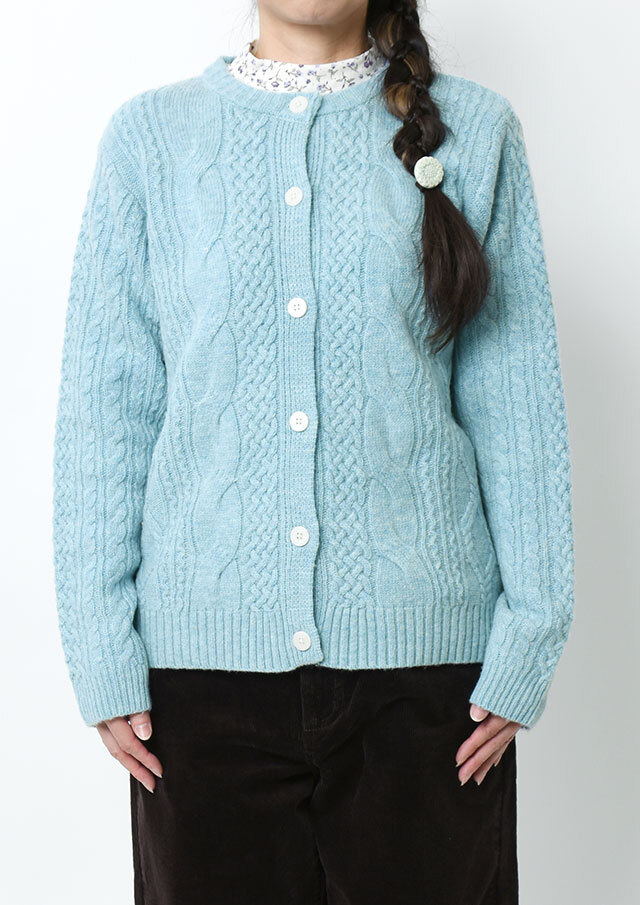 2025秋冬】【ポートランド】ラムナイロンケーブルクルーネック