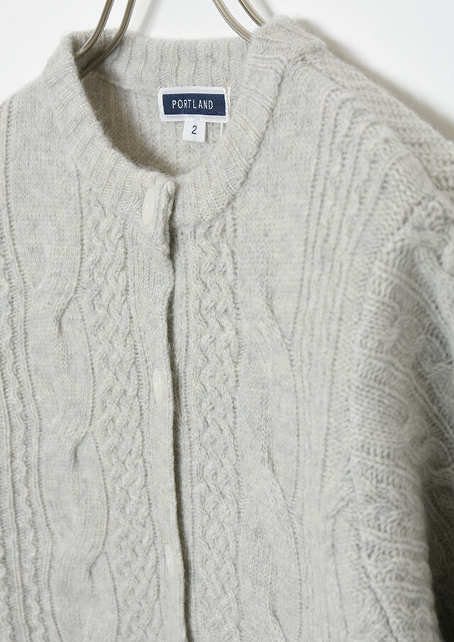 2025秋冬】【ポートランド】ラムナイロンケーブルクルーネック