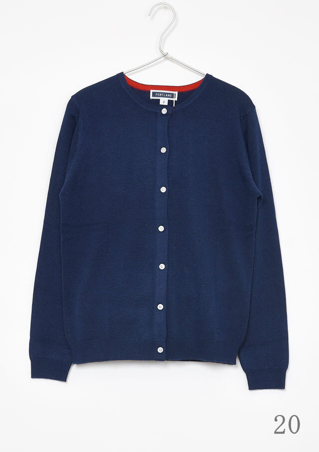 【新品】muta MARINE ニットカーディガン　ネイビーボーダーＬサイズ Vネックニットカーディガン【SCAGLIONE】|ネミカ | レリアン公式