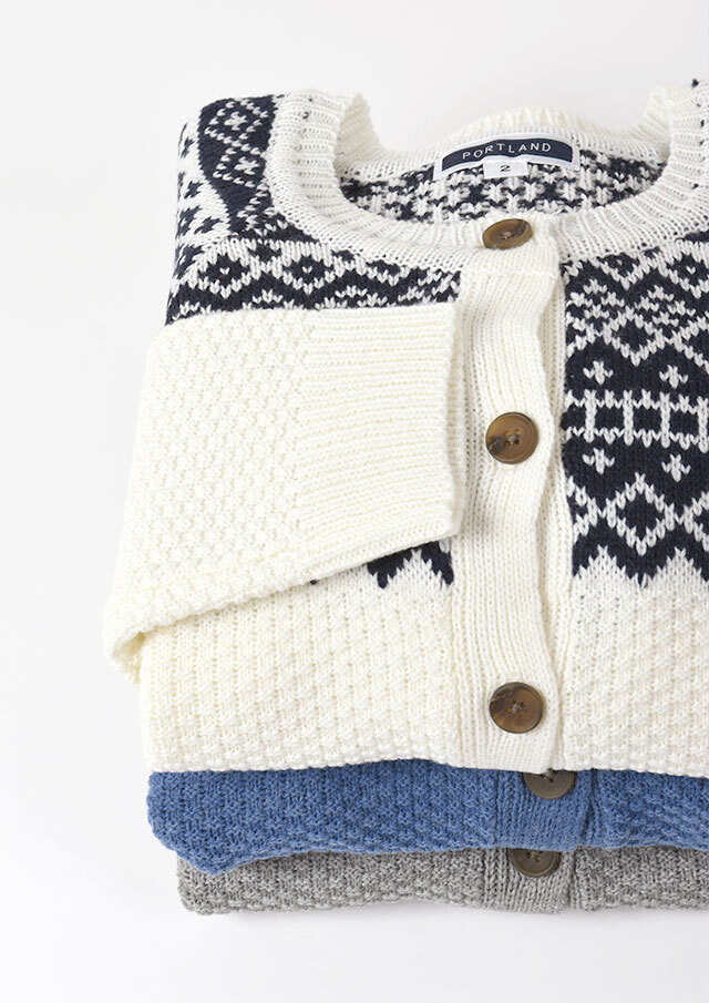 2025秋冬】【ポートランド】JQDクルーネックカーディガン【PL065907