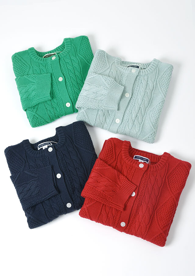 【2025秋冬】【ポートランド】ケーブルクルーネックカーディガン【PL065910】【S22】