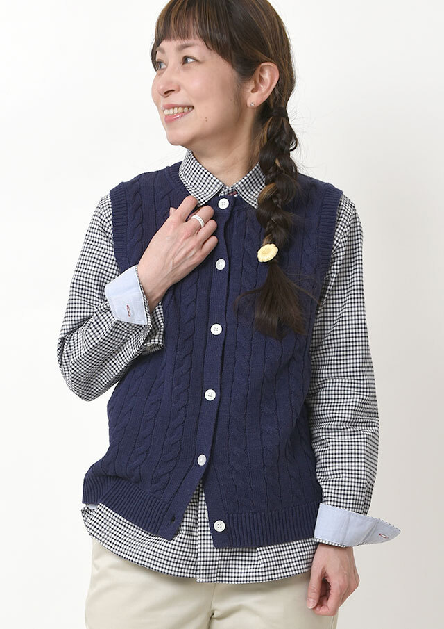 【2026春夏】【ポートランド】ケーブル編みニットベスト【PL066302】【S11】