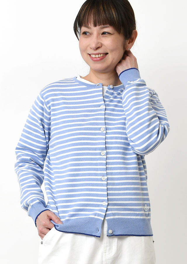 【2026春夏】【ポートランド】ボーダークルーネックカーディガン【PL066305】【S11】