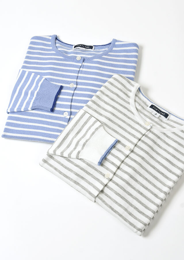 2026春夏】【ポートランド】ボーダークルーネックカーディガン