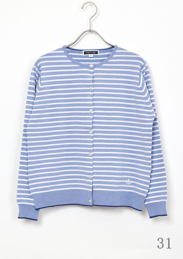 2026春夏】【ポートランド】ボーダークルーネックカーディガン