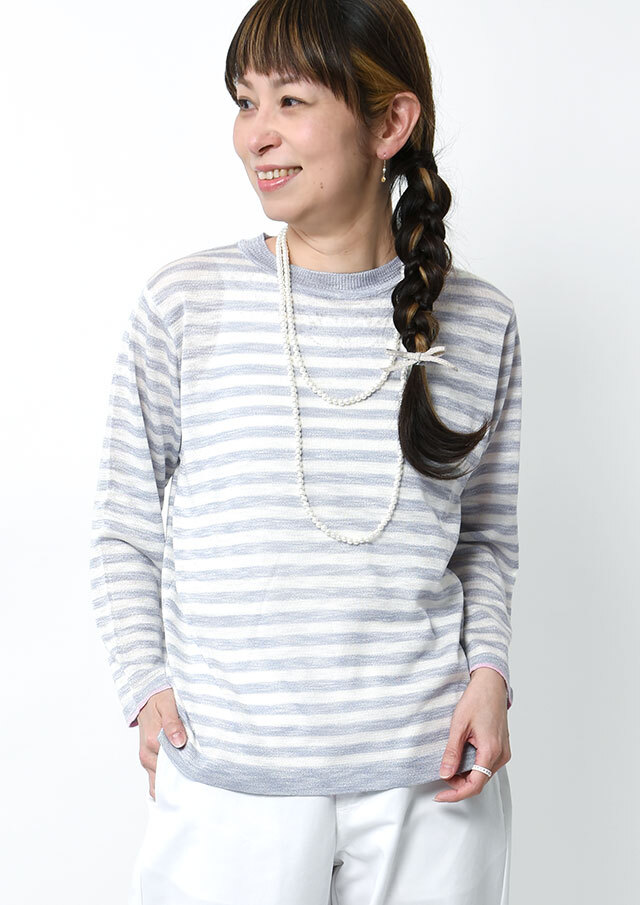 【2026春夏】【ポートランド】リネンライクボーダープルオーバー【PL066306】【S11】