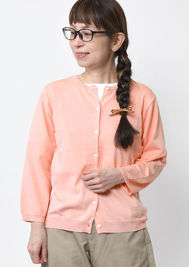 【2026春夏】【ポートランド】UVカット加工クルーネックカーディガン八分袖【PL066401】【S12】