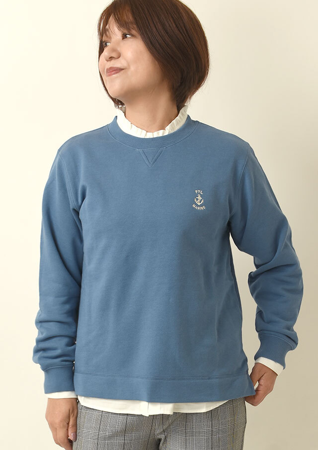 SALE!!【2024秋冬】【ポートランド】裏毛ワンポイントクルーネック【PL074721】【S21】