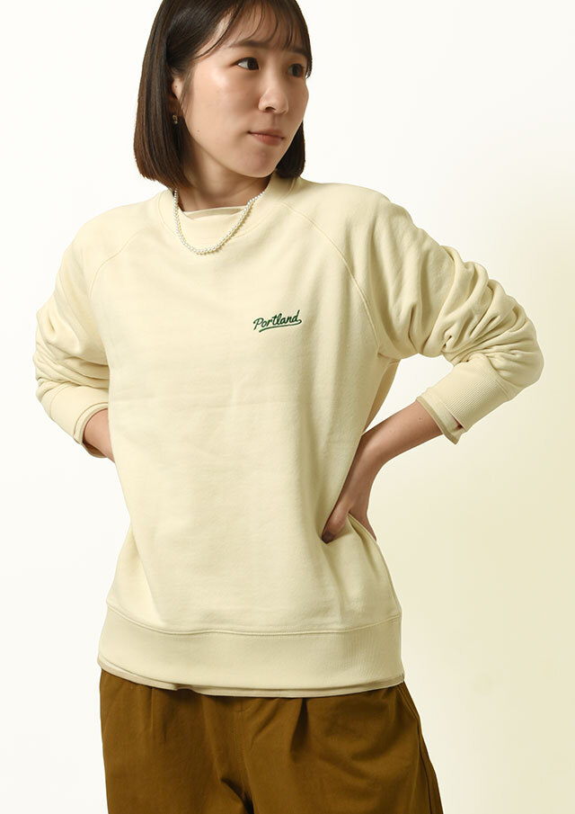 SALE!!【2024】【ポートランド】【22】裏毛ラグランロゴ刺繍クルーネックプルオーバー【PL074725】【S21】