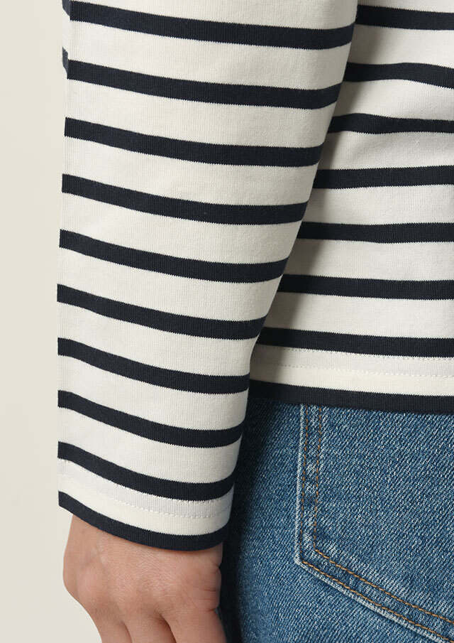TOUJOURS / ボーダーボートネックHALF SLEEVE TEE Toujours - Boat Neck Half Sleeve Shirt White Grayish Navy