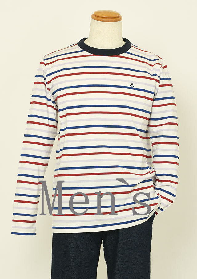 SALE!!【2025春夏】【ポートランド】MENSボーダークルーネック長袖【メンズ】【PL075202】【S11】