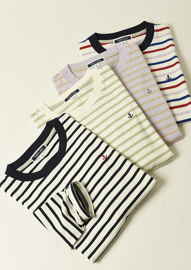 SALE!!【2025春夏】【ポートランド】MENSボーダークルーネック長袖【メンズ】【PL075202】【S11】