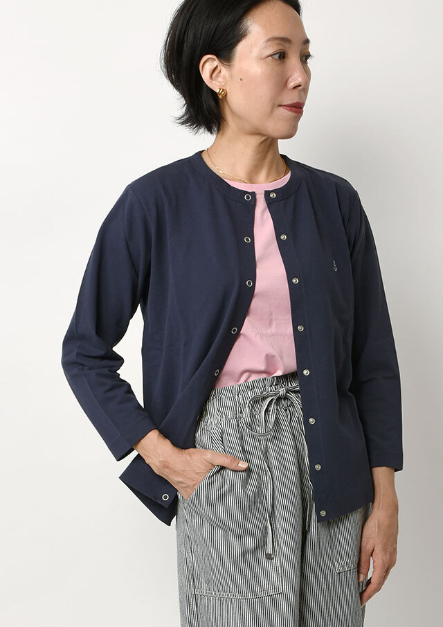 期間限定10%OFF!【2025春夏】【ポートランド】UVカット鹿の子カーディガン八分袖【PL075326】【S11】