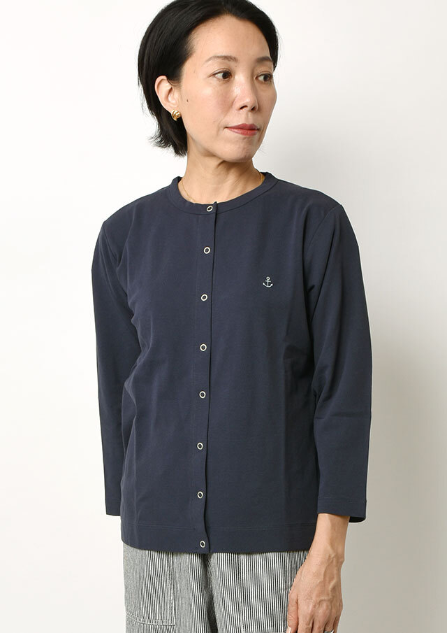 2025春夏】【ポートランド】UVカット鹿の子カーディガン八分袖