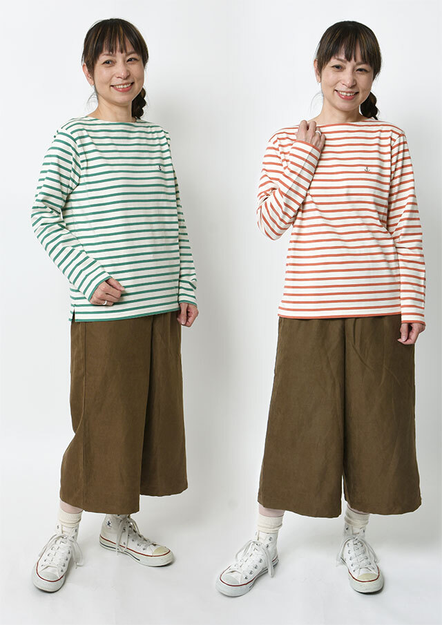 2025秋冬】【ポートランド】ボーダーボートネックカットソー長袖