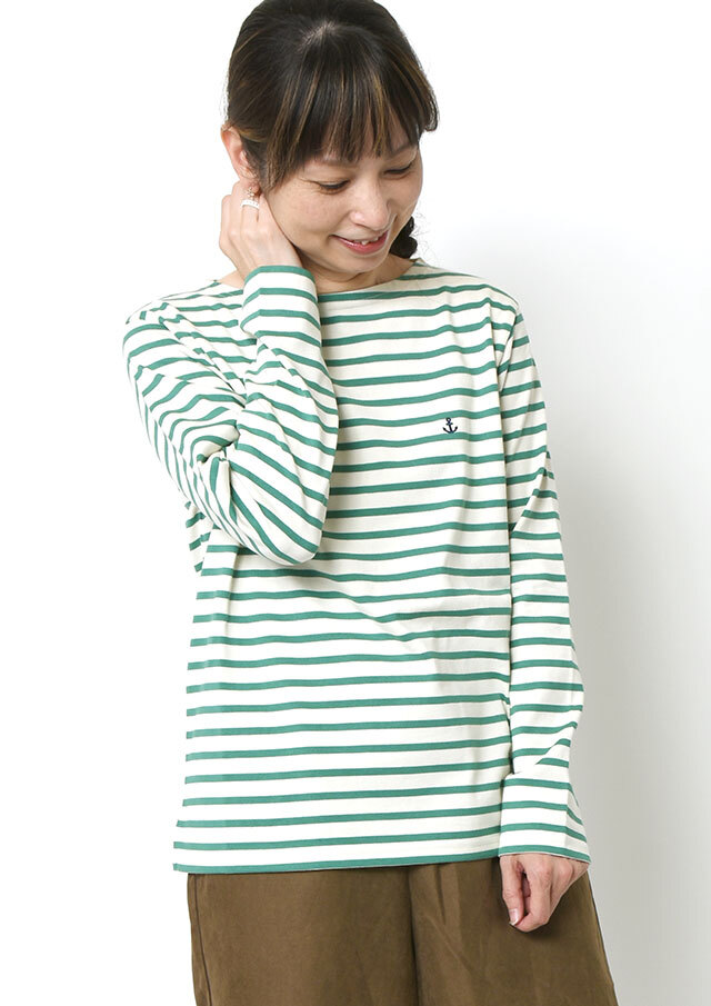 2025秋冬】【ポートランド】ボーダーボートネックカットソー長袖