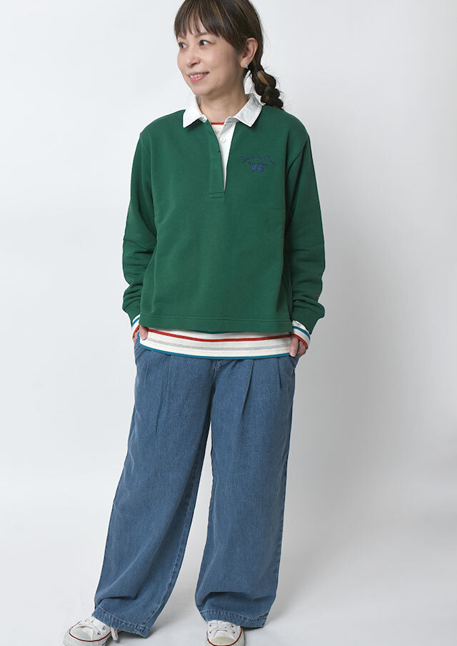 2025秋冬】【ポートランド】スウェット無地スキッパープルオーバー