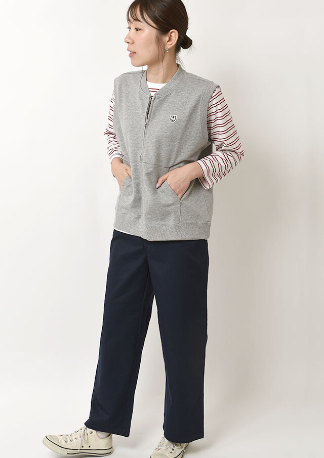 2025秋冬】【ポートランド】ミニ裏毛ZIPノースリーブ【PL075801】【S21】