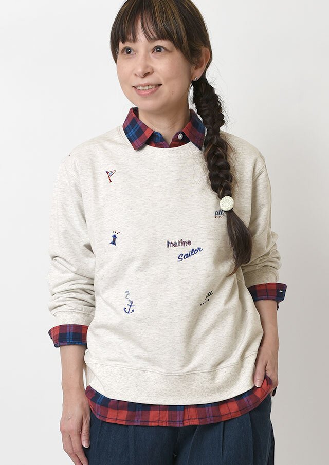 PreSale_10%OFF!!【2025秋冬】【ポートランド】ミニ裏毛ロゴ刺繍クルーネック【PL075803】【S21】
