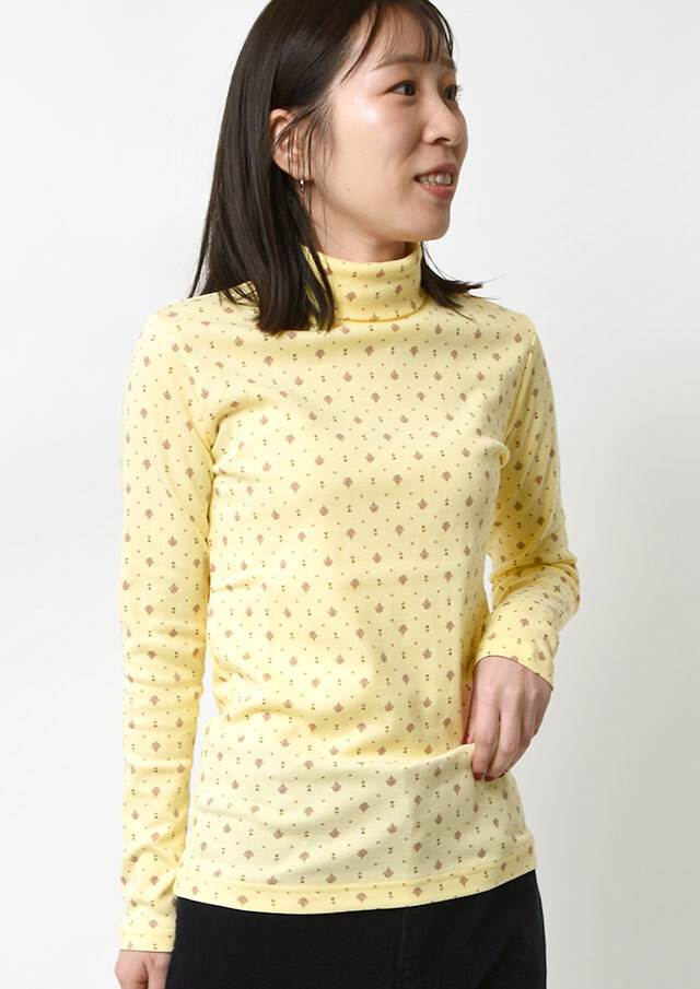 【2025秋冬】【ポートランド】フライス小紋柄タートルネックカットソー【PL075902】【S22】